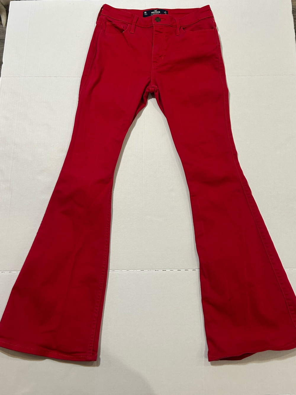 Hollister Red Flare Jeans - Wide Leg